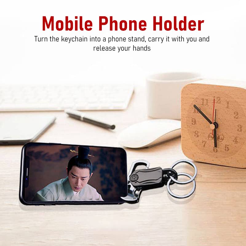 STHIRA Multifunction Keychain for Men, Dual Ring Metal Car Key Chain with Cutter, Bottle Opener, Mobile Phone Holder, Fingertip Gyro, Outdoor Carabiner Portable Car Key Chain for Men Women STHIRA Multifunction Keychain for Men, Dual Ring Metal Car Key Chain with Cutter, Bottle Opener, Mobile Phone Holder, Fingertip Gyro, Outdoor Carabiner Portable Car Key Chain for Men Women